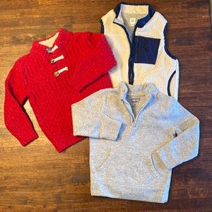 4T Sweater Lot with Sherpa Vest